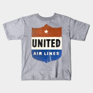 United Air Lines - Distressed, Vintage LuggageSticker Kids T-Shirt